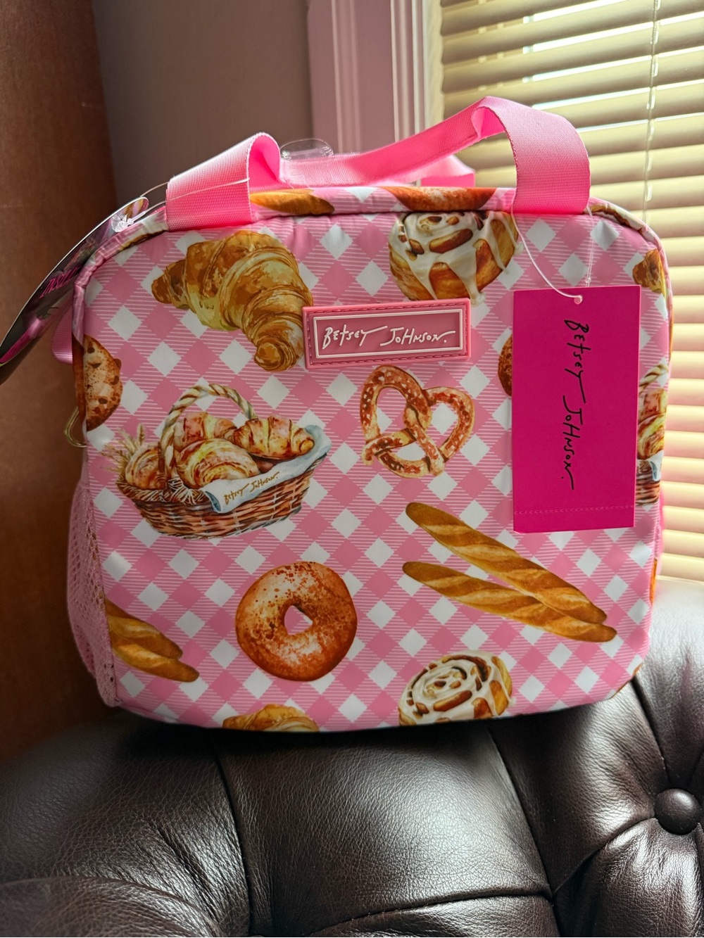 Betsey Johnson NWT Pink Pastry-Print lunch Tote Bag